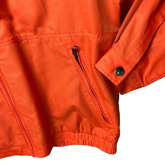 SYRACUSE + CUTTER & BUCK Golf Jacket Orange Lightweight Spring Full Zip Pocket L - Picture 2 of 8